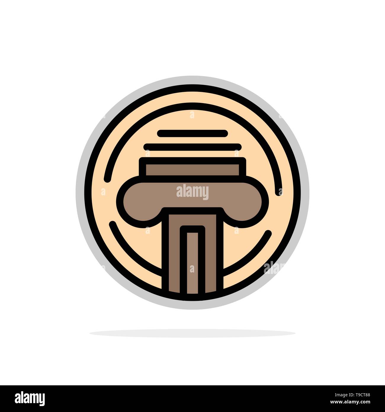 Type d'imprimante, machine à écrire, écrivain, Abstract Circle Background Télévision Icône Couleur Illustration de Vecteur