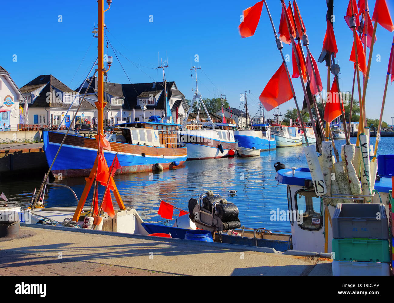 Le port de Vitt sur l'île de Hiddensee, dans le nord de l'Allemagne Banque D'Images