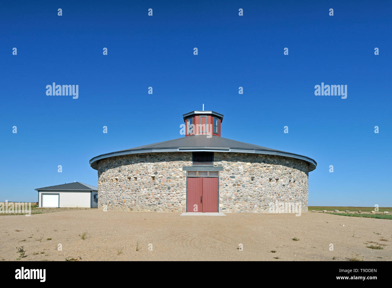 Grange ronde historique sur la Ferme de Bell Canada Saskatchewan Indian Head Banque D'Images