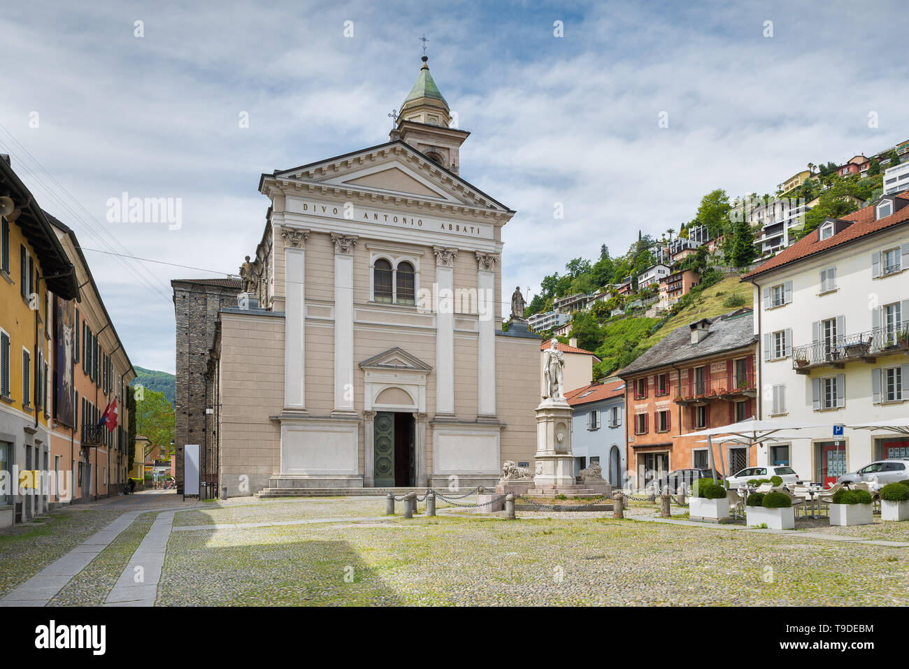 Centre historique de la ville de Locarno, Place Sant'Antonio, Suisse Banque D'Images