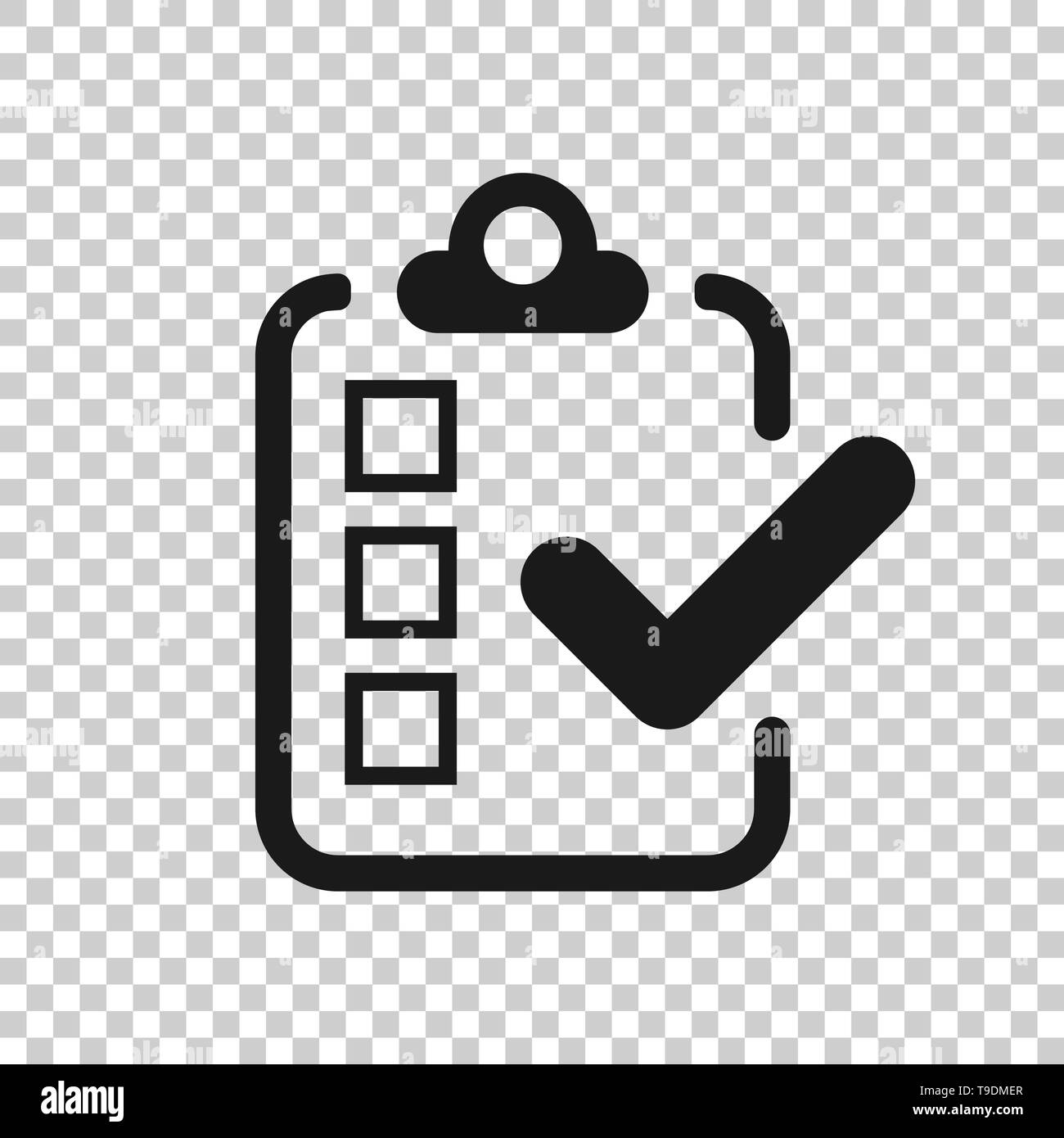 Liste de signer dans l'icône style transparent. Illustration vecteur de l'enquête sur des arrière-plan. Coche banner concept d'entreprise. Illustration de Vecteur