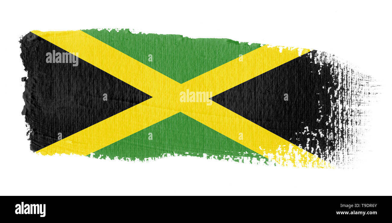 La Jamaïque Drapeau de pinceau Banque D'Images