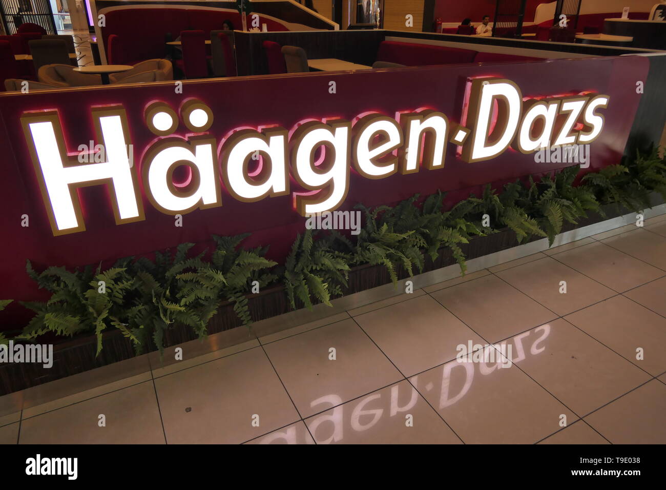 JEDDAH, Arabie saoudite - le 21 décembre 2018 : Le logo de la marque Haagen-Dazs Banque D'Images