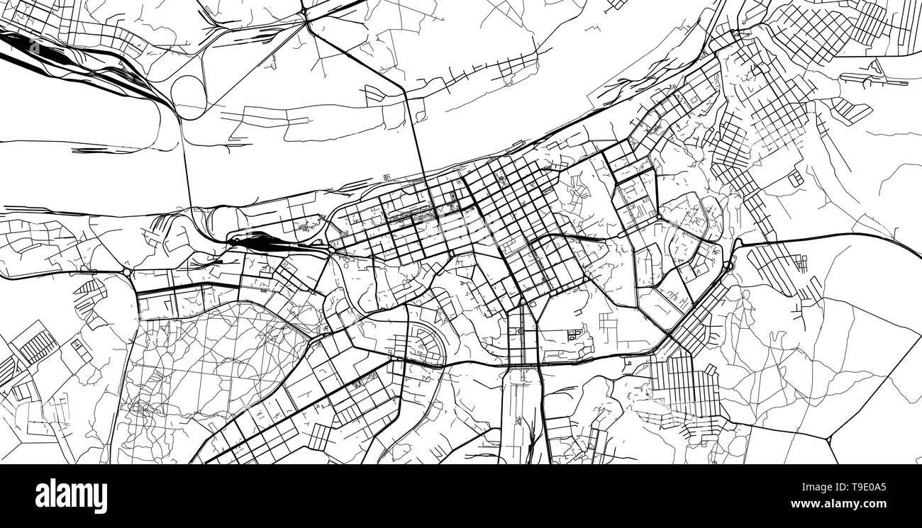 Vecteur urbain plan de la ville de Perm, Russie Illustration de Vecteur