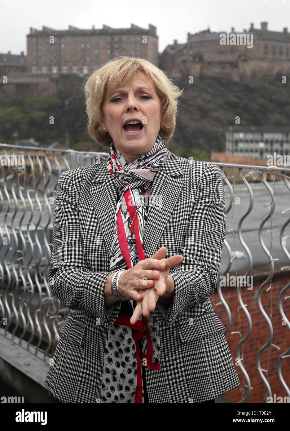 Anna Soubry MP au changement France vote du peuple restent rassemblement à l'SKYBar, Édimbourg, avant les prochaines élections européennes. Banque D'Images