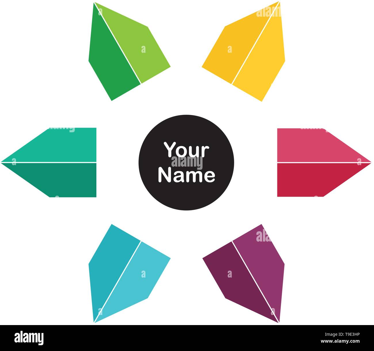 Flèche fleurs couleur multiples compass logo modèle. Illustration de Vecteur