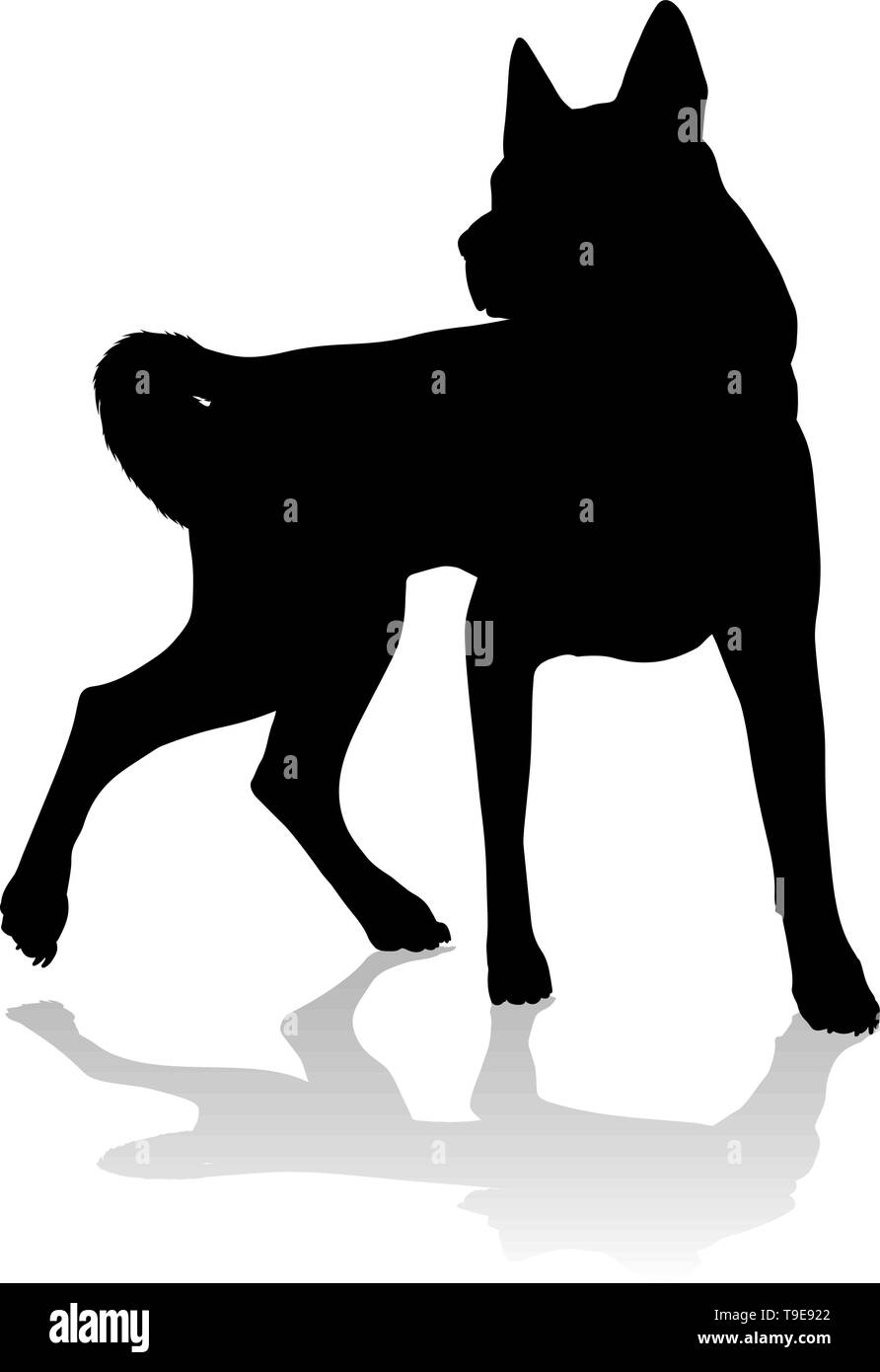 Silhouette chien Animal de compagnie Illustration de Vecteur
