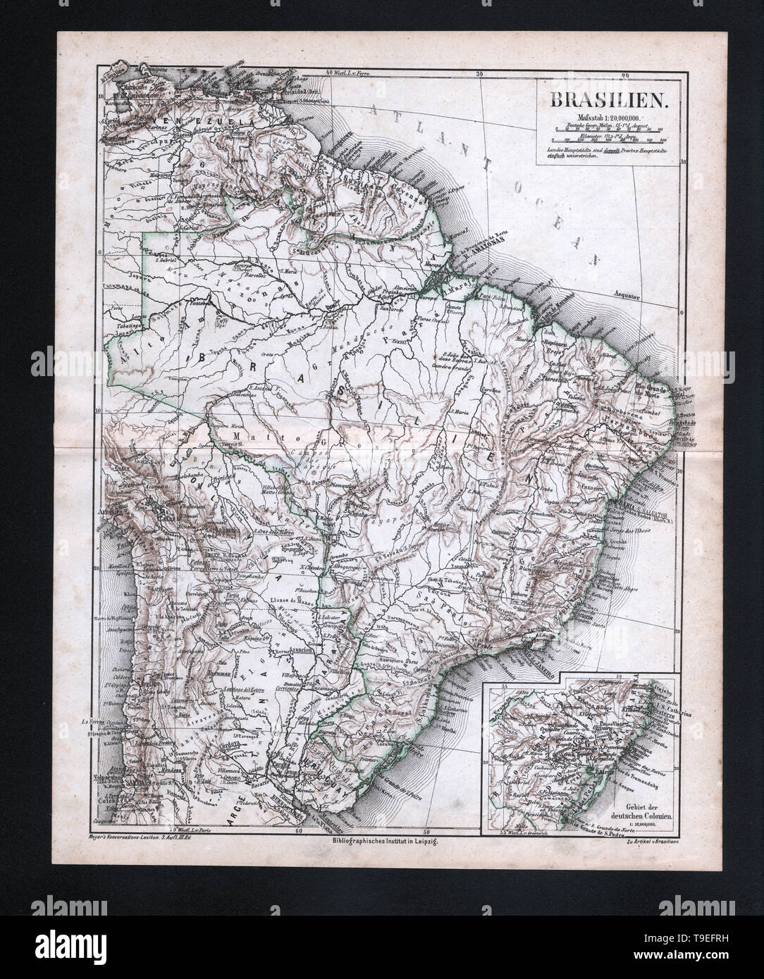 Brésil Site de Meyer's Lexicon, 1875 Banque D'Images
