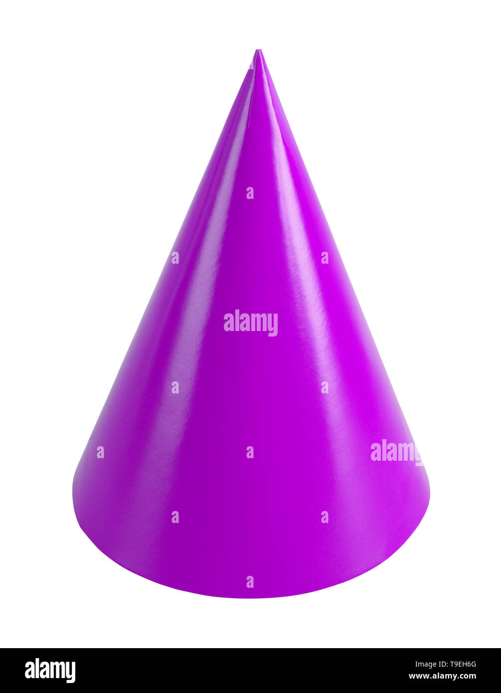 Purple Birthday Party Hat Découper sur blanc. Banque D'Images