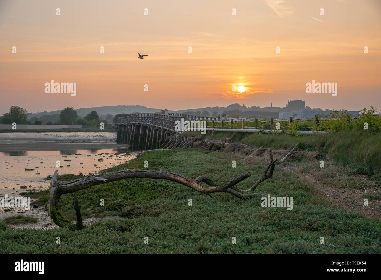 Shoreham-by-Sea, Sussex. 18 mai 2019. Shoreham Old Toll Bridge au coucher du soleil. Banque D'Images