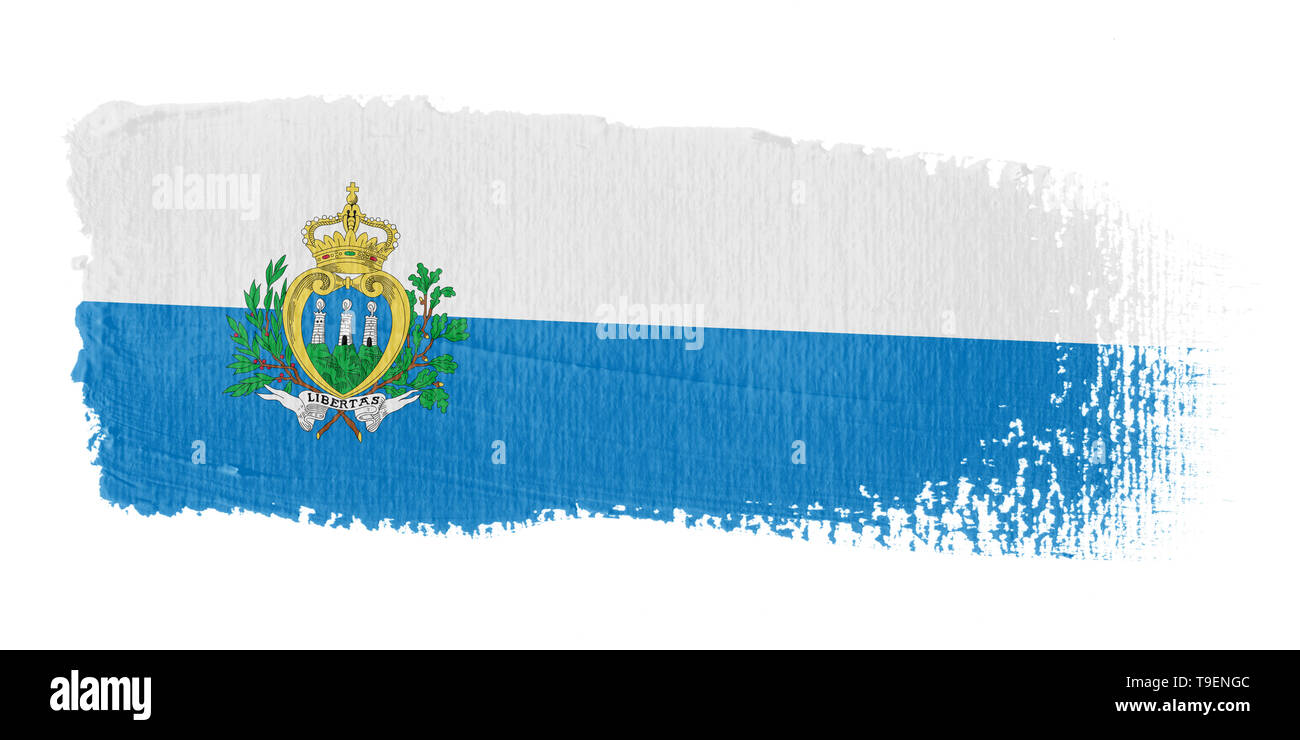 Coup de pinceau d'un drapeau Saint-marin Banque D'Images