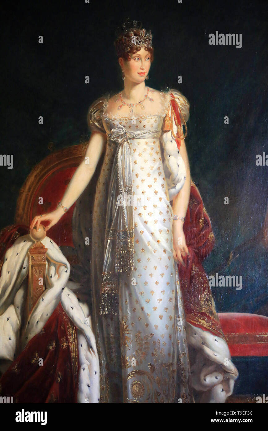 Marie-Louise d'Autriche en grand costume. Portrait par François Pascal Simon Gérard. 1770-1837. Château de Fontainebleau. Banque D'Images