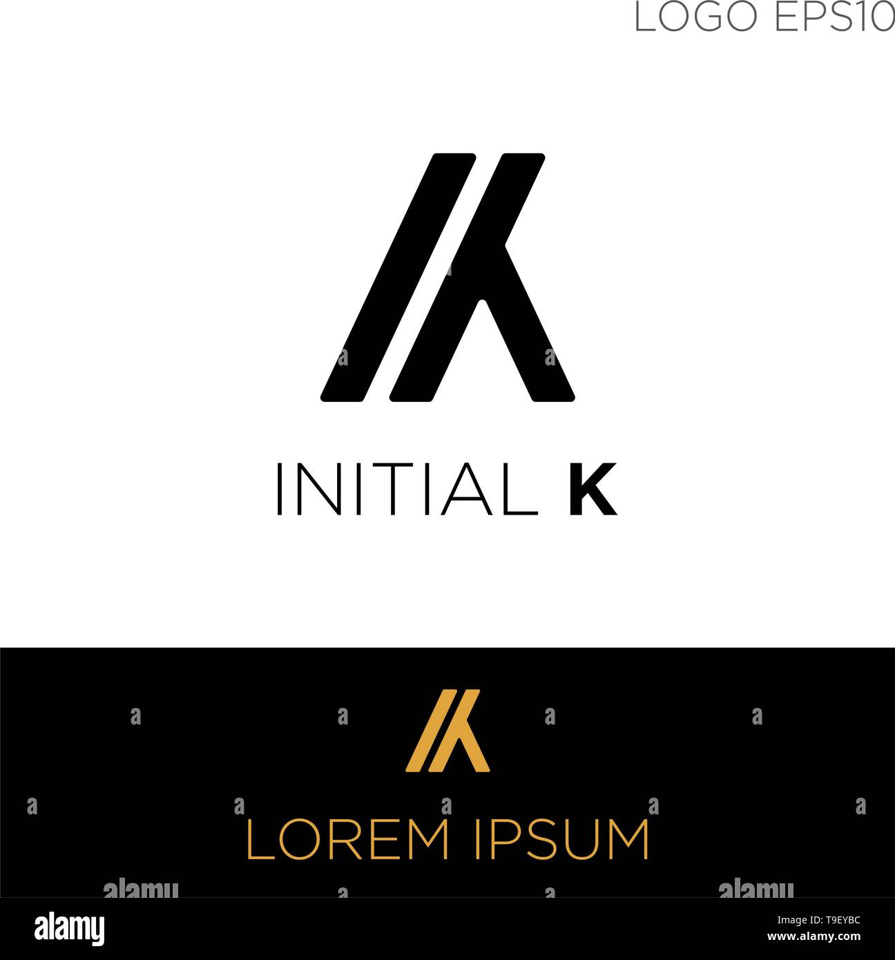 Ka initiale monogramme, ak, un k,modèle logo couleur noir - vector illustration vectorielle Illustration de Vecteur