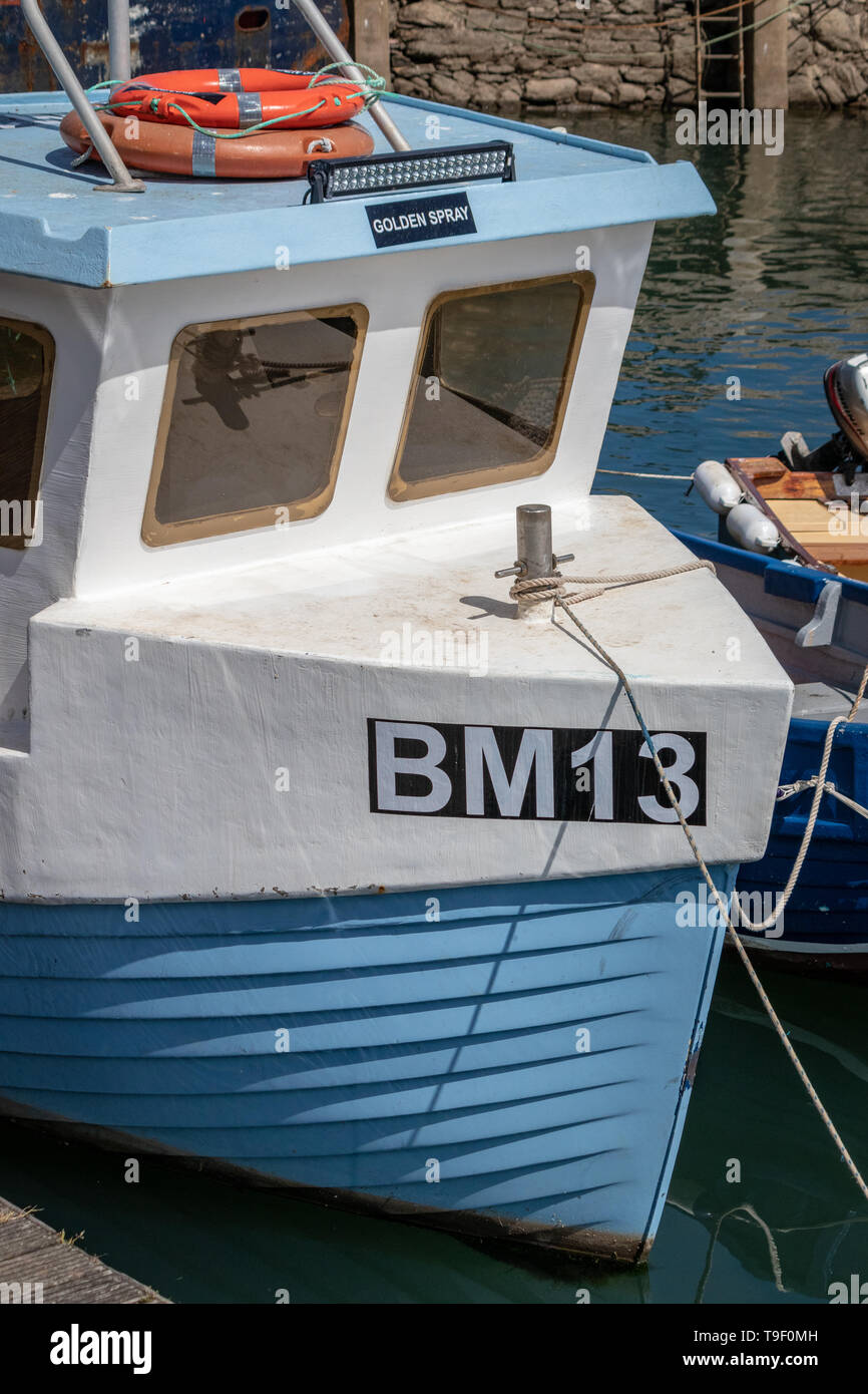 Chalutiers à perche et des bateaux de pêche à Brixham Harbour et Quayside,Angleterre,Torbay.Devon Banque D'Images