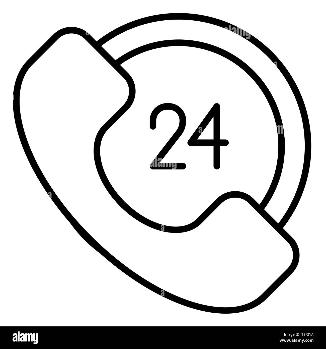 L'icône de téléphone, Vector illustration, les contours Banque D'Images