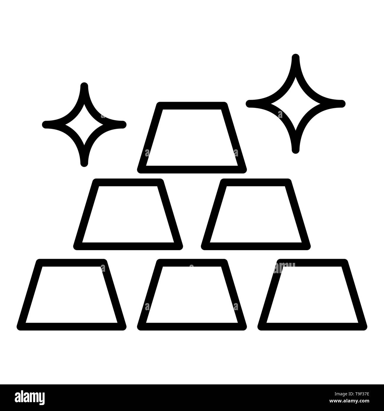 L'icône d'or, Vector illustration, les contours Banque D'Images