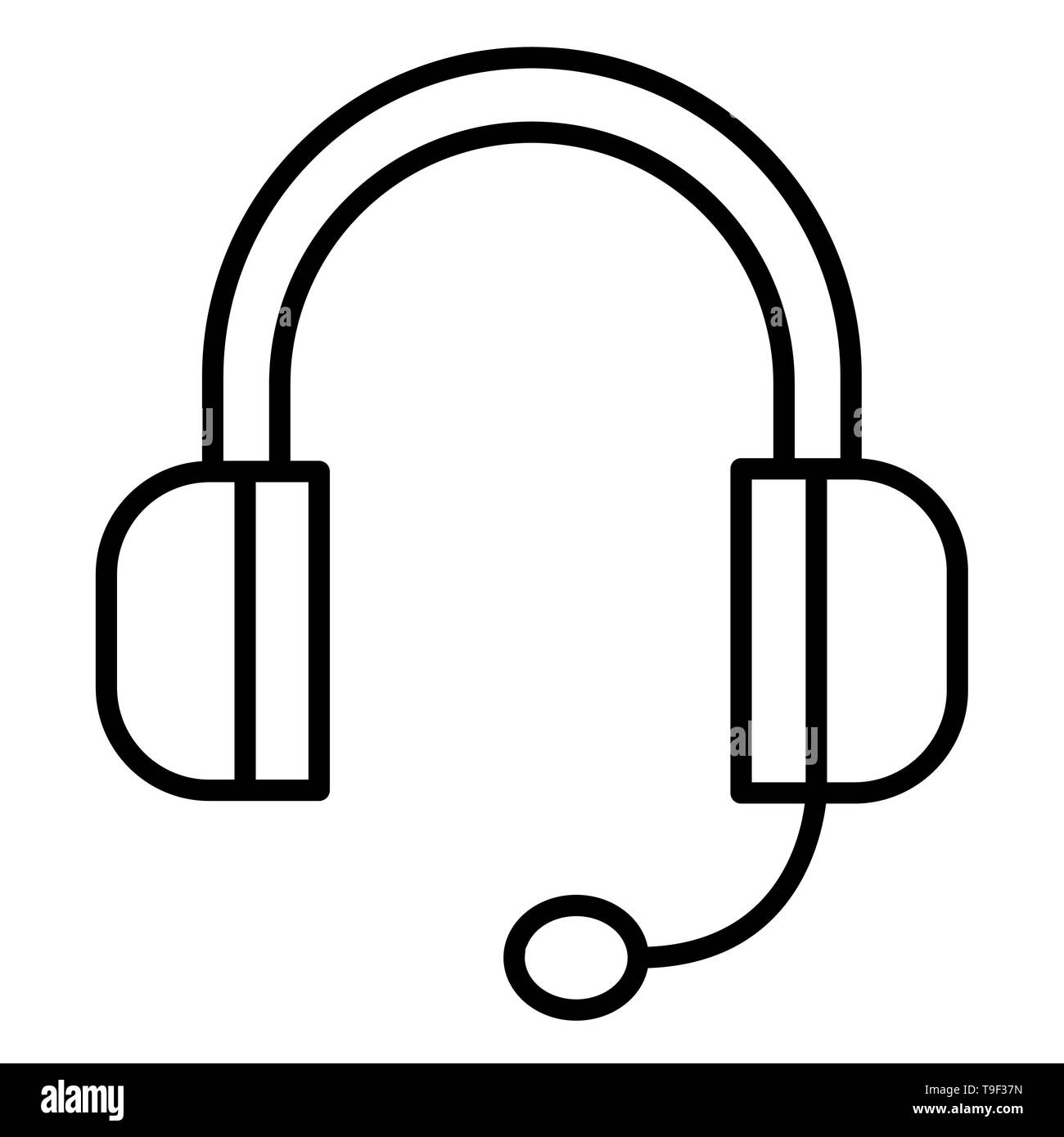 L'icône casque, Vector illustration, les contours Banque D'Images