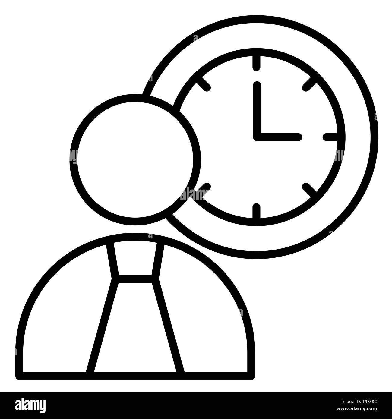 Temps de travail, l'icône illustration vectorielle, les contours Banque D'Images