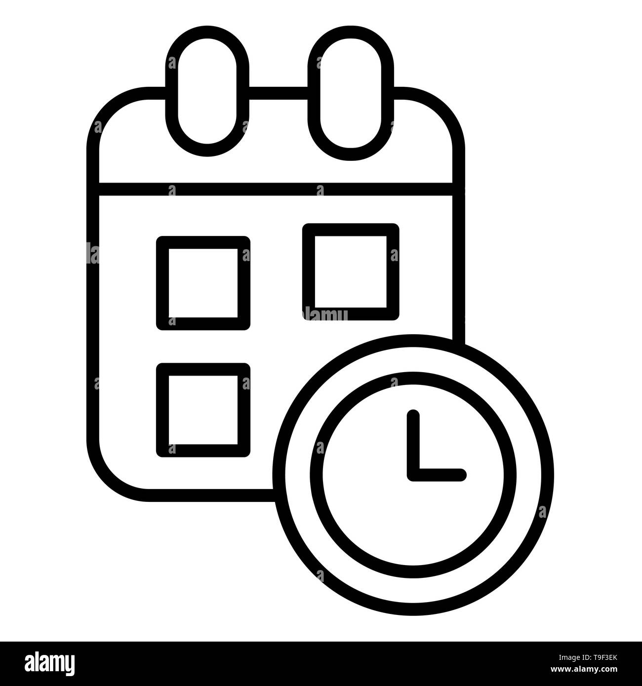 L'icône Calendrier, Vector illustration, les contours Banque D'Images
