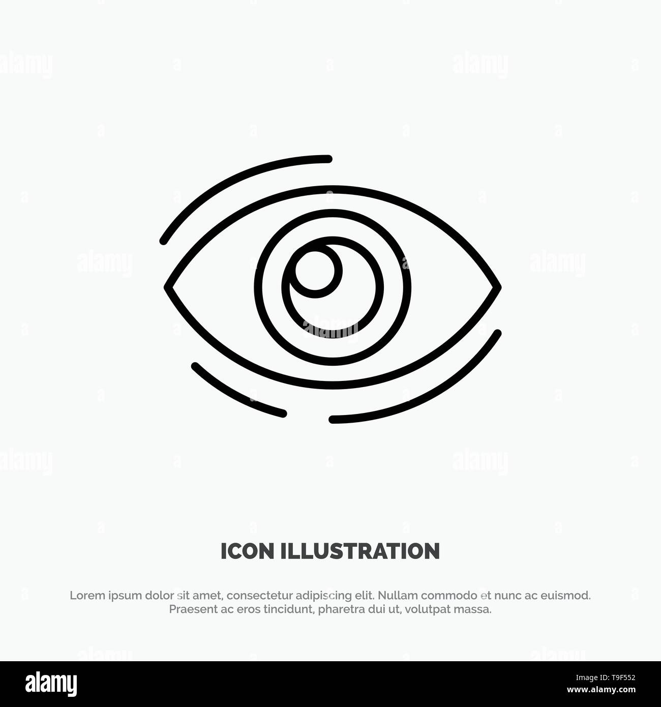 Oeil, trouver, chercher, recherche, Search, voir, voir l'icône Ligne Vector Illustration de Vecteur