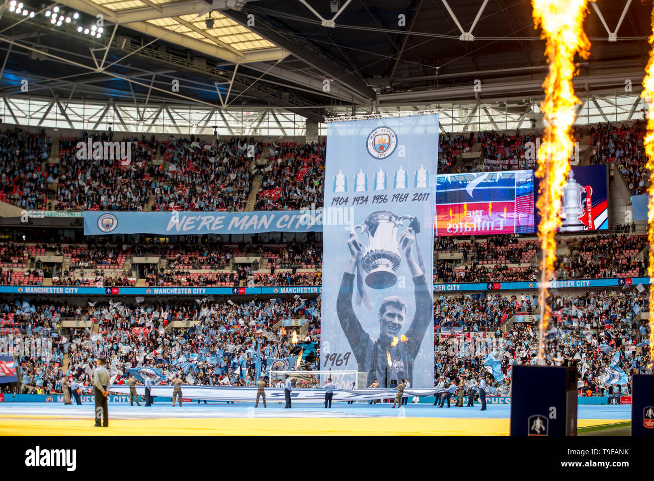 Vue générale au début de la finale de la FA Cup match entre Manchester City et Watford au stade de Wembley, Londres, Angleterre le 18 mai 2019. Photo par Salvio Calabrese. Usage éditorial uniquement, licence requise pour un usage commercial. Aucune utilisation de pari, de jeux ou d'un seul club/ligue/dvd publications. Banque D'Images