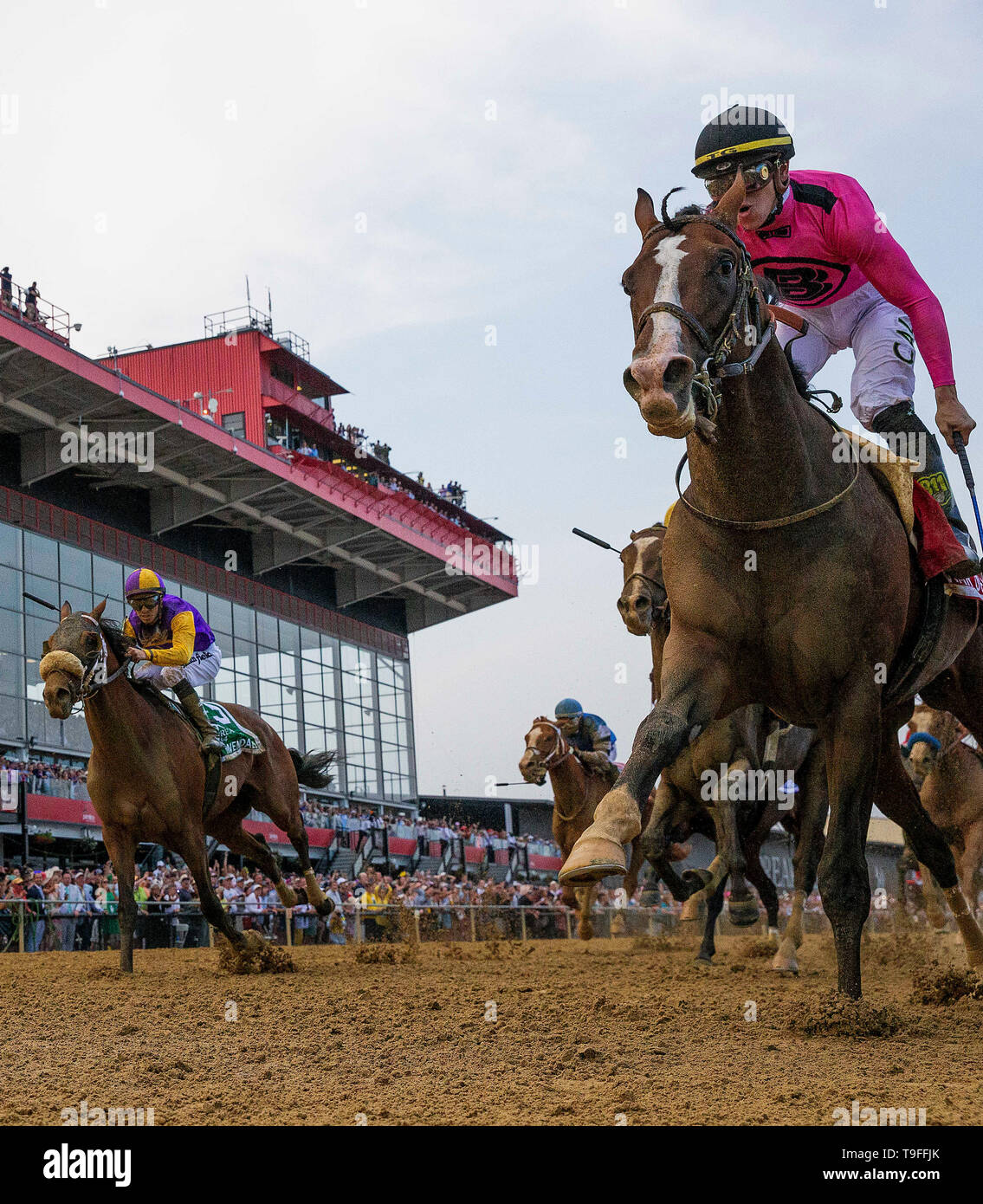 Baltimore, Maryland, USA. 19 mai, 2019. 18 mai : La Guerre de s'Gaffalione avec Tyler gagne le 144e fonctionnement de l'Hippodrome à Pimlico Preakness à Baltimore, Maryland le 18 mai 2019. Evers/Eclipse Sportswire/CSM/Alamy Live News Banque D'Images