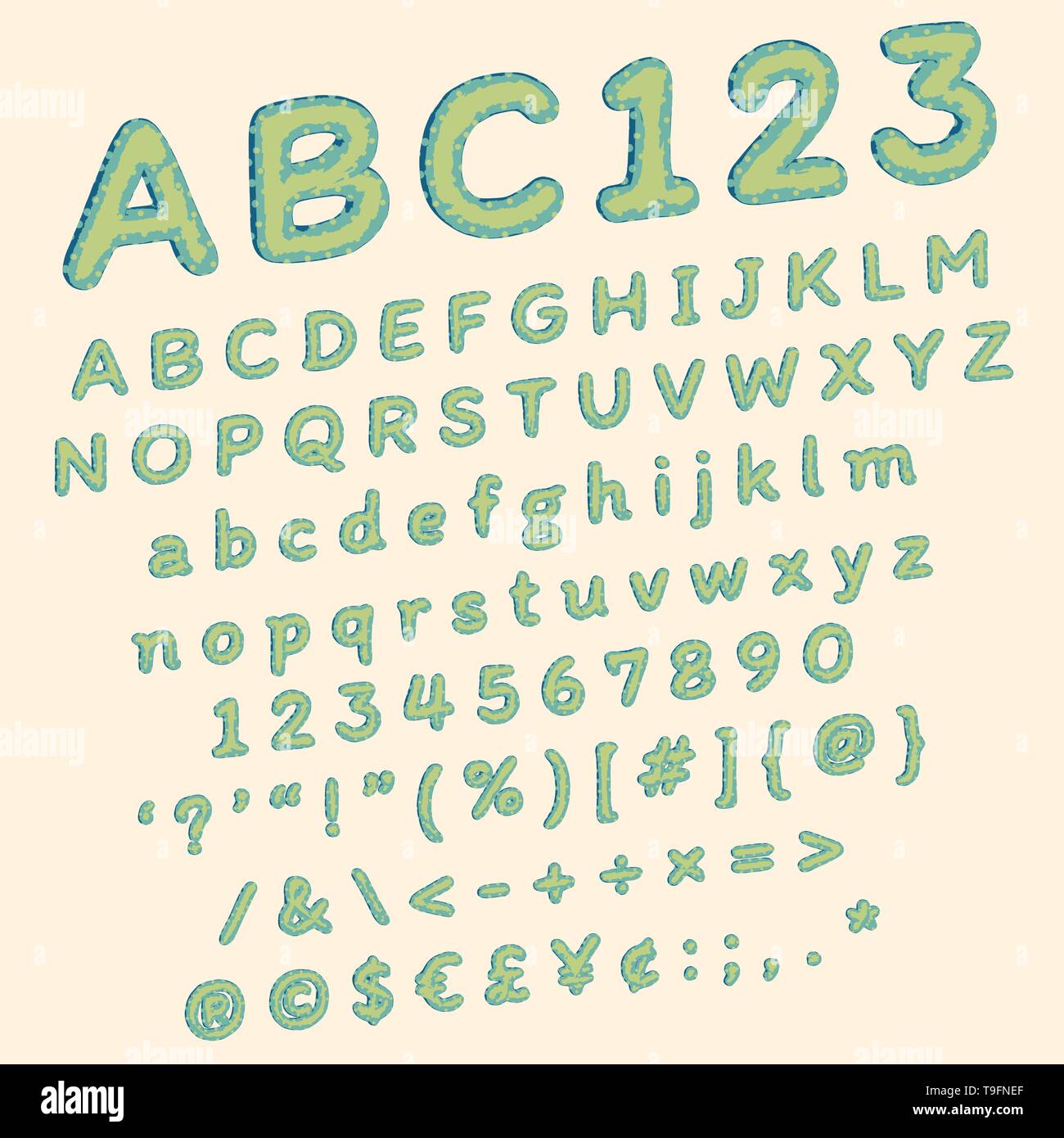 Pois verts font de la bande dessinée pour funny vector illustration stylisée en pop art retro style Illustration de Vecteur