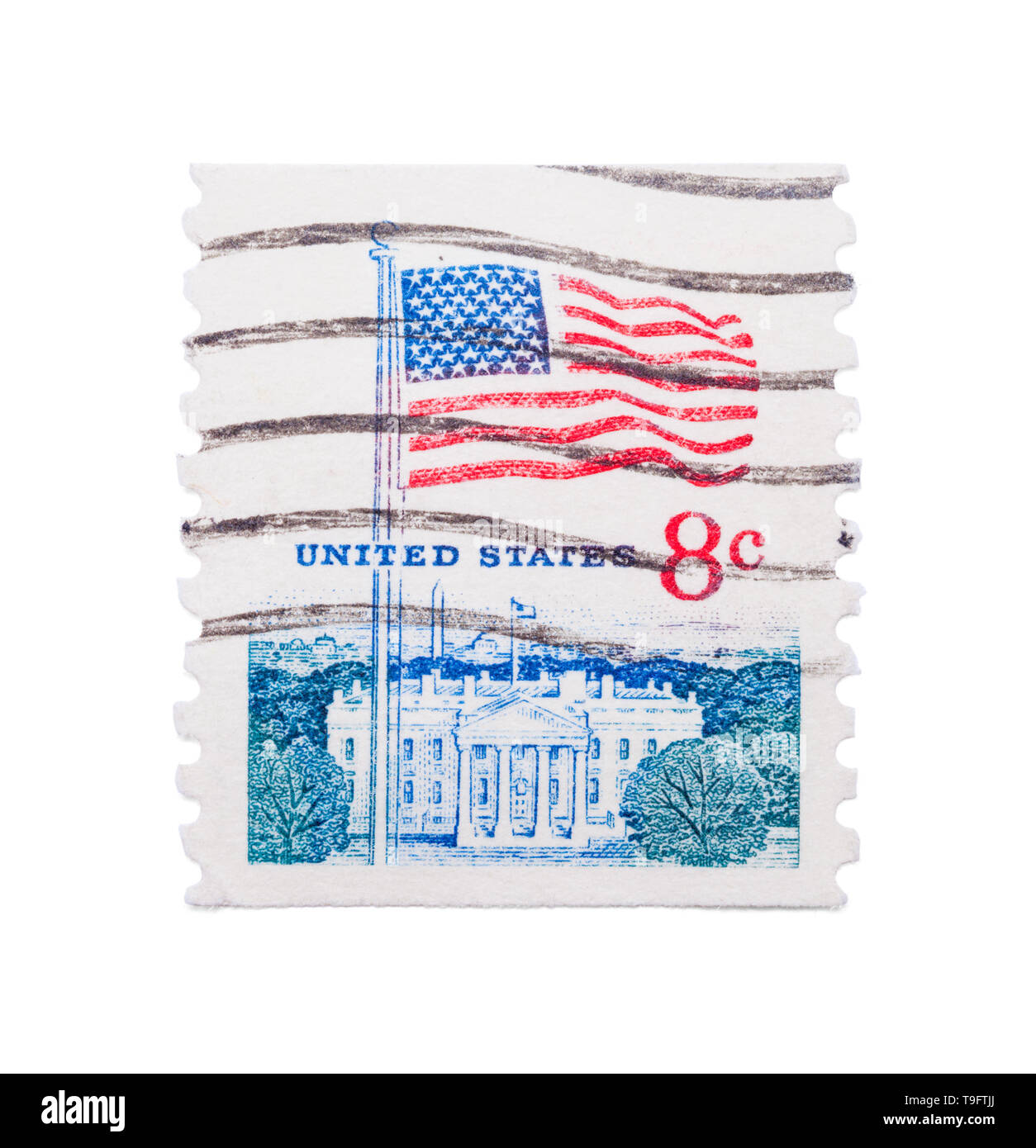 Unted States Signaler Stamp isolé sur fond blanc. Banque D'Images