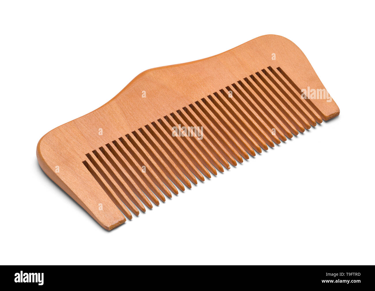 Main bois Comb isolated on a white Bakground. Banque D'Images