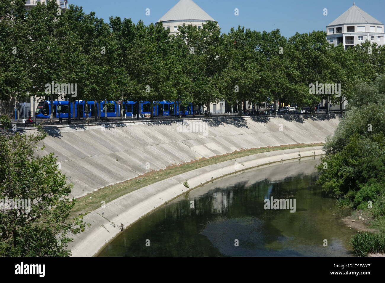 Montpellier, Tramway, Linie 1, Moulares Banque D'Images