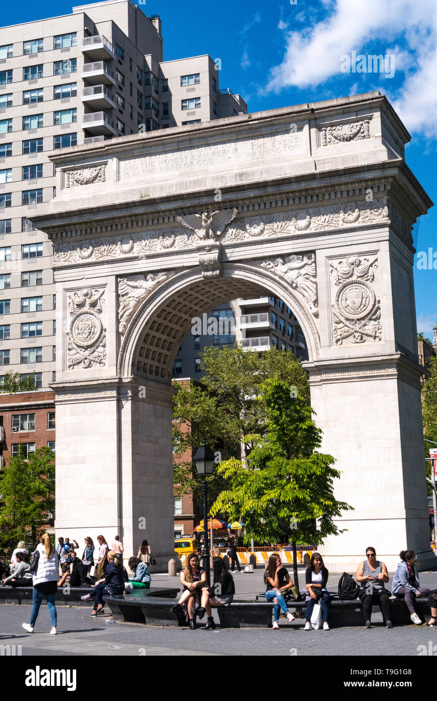 Washington Square Arch, Washington Square Park, Greenwich Village, NEW YORK Banque D'Images