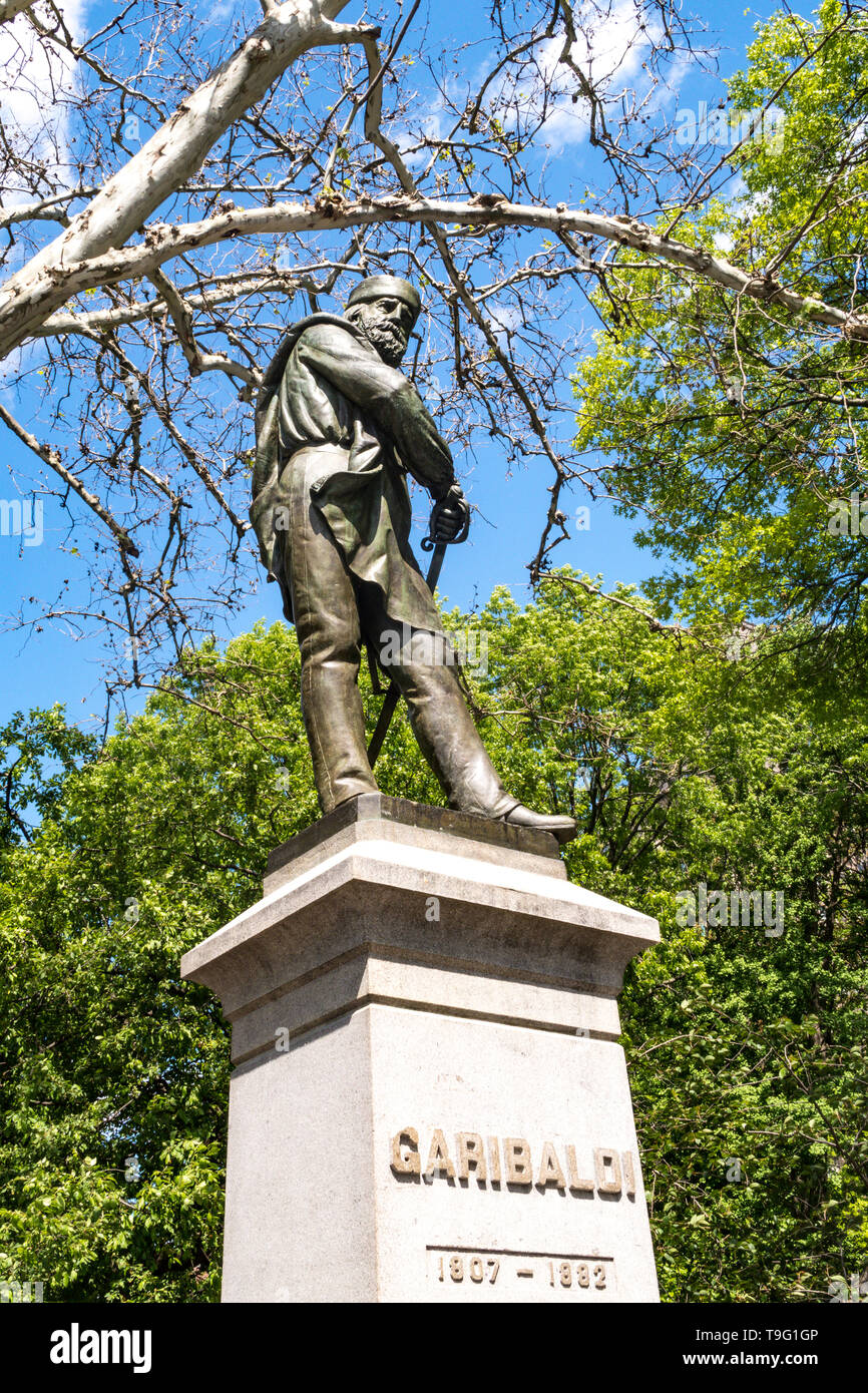 Statue de Giuseppe Garibaldi, Washington Square Park à Greenwich Village, NEW YORK Banque D'Images