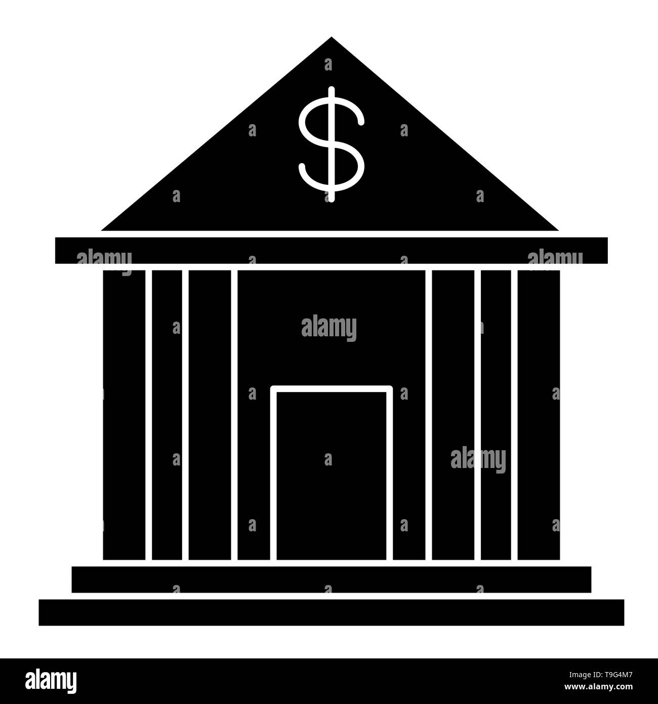 L'icône de banque, Vector illustration, les contours Banque D'Images