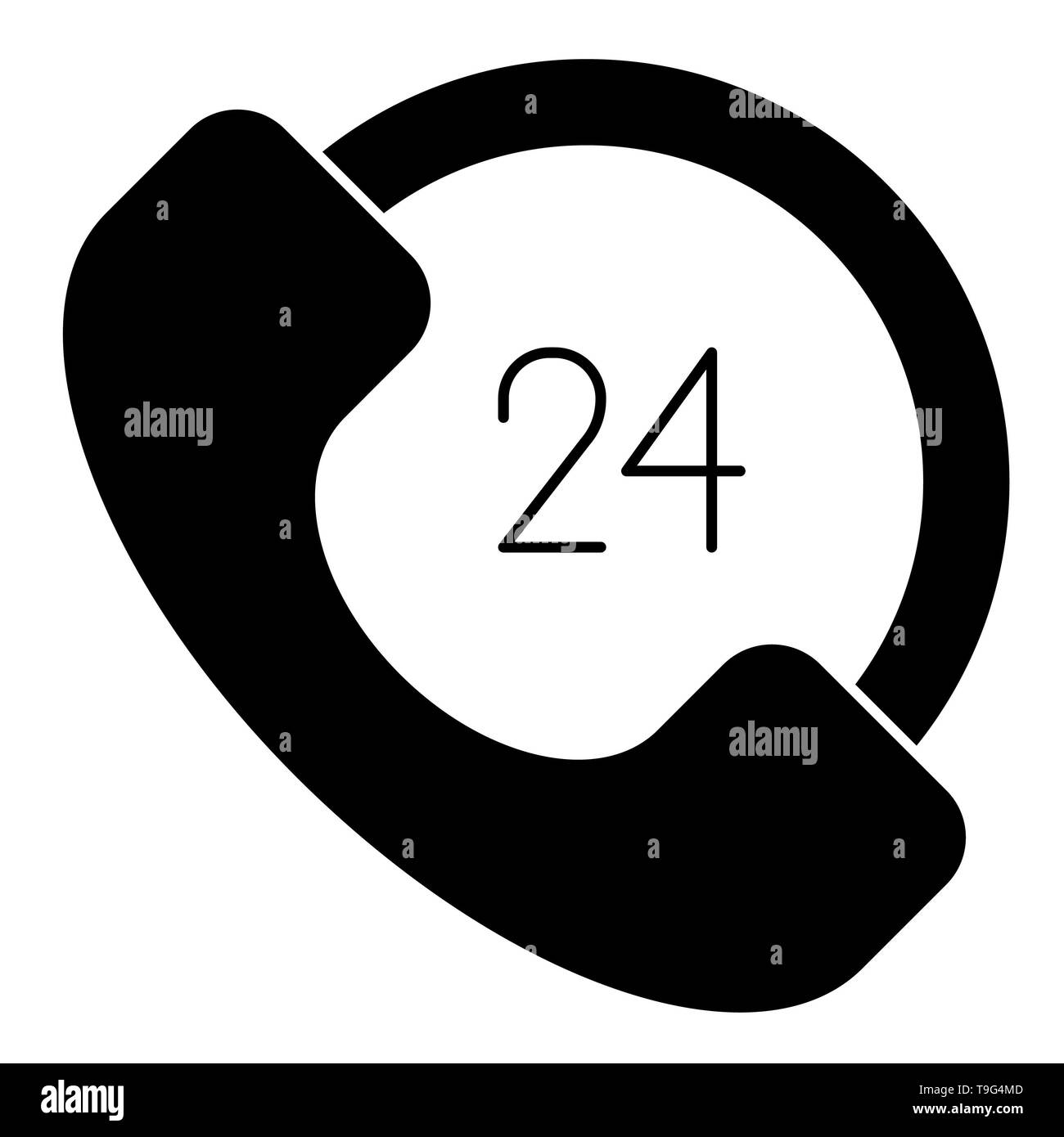 L'icône de téléphone, Vector illustration, les contours Banque D'Images