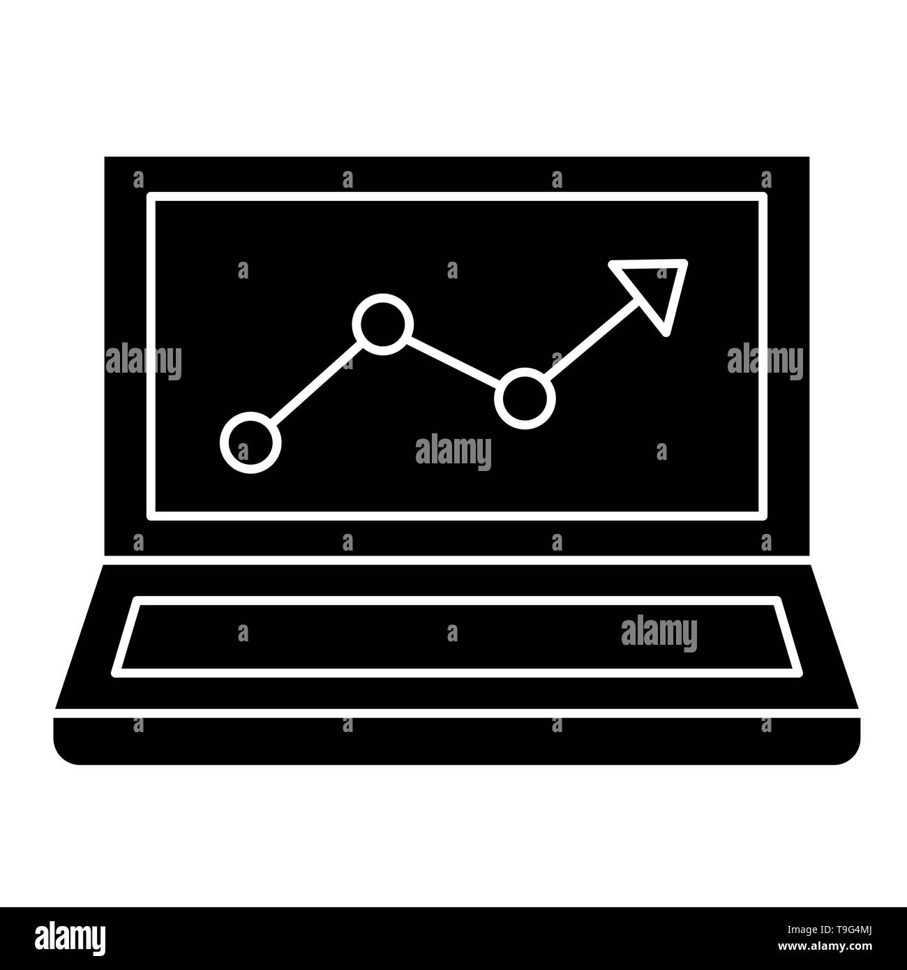 L'icône de l'ordinateur, Vecteur illustration, les contours Banque D'Images