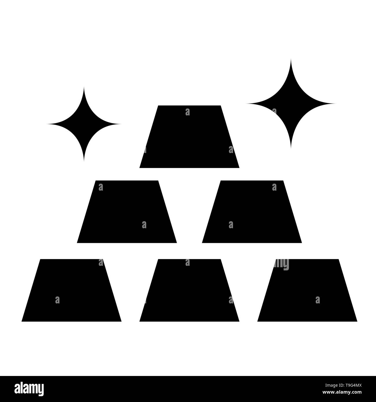 L'icône d'or, Vector illustration, les contours Banque D'Images