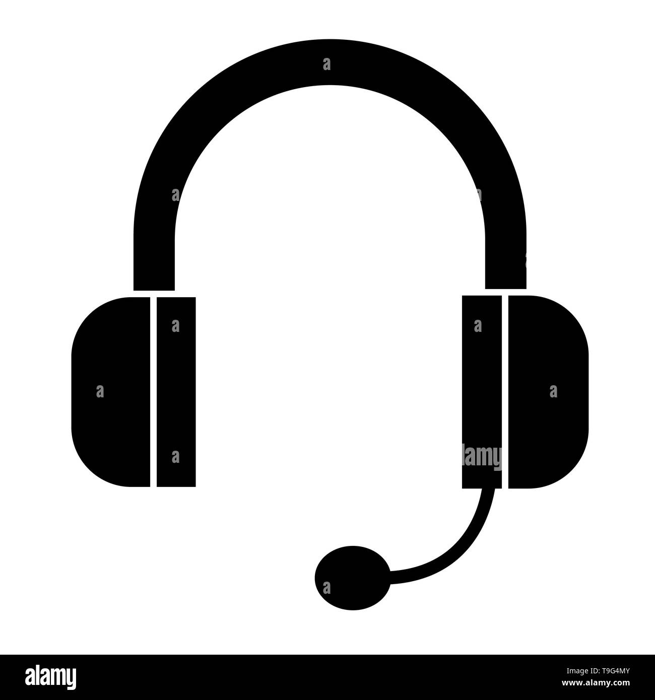 L'icône casque, Vector illustration, les contours Banque D'Images