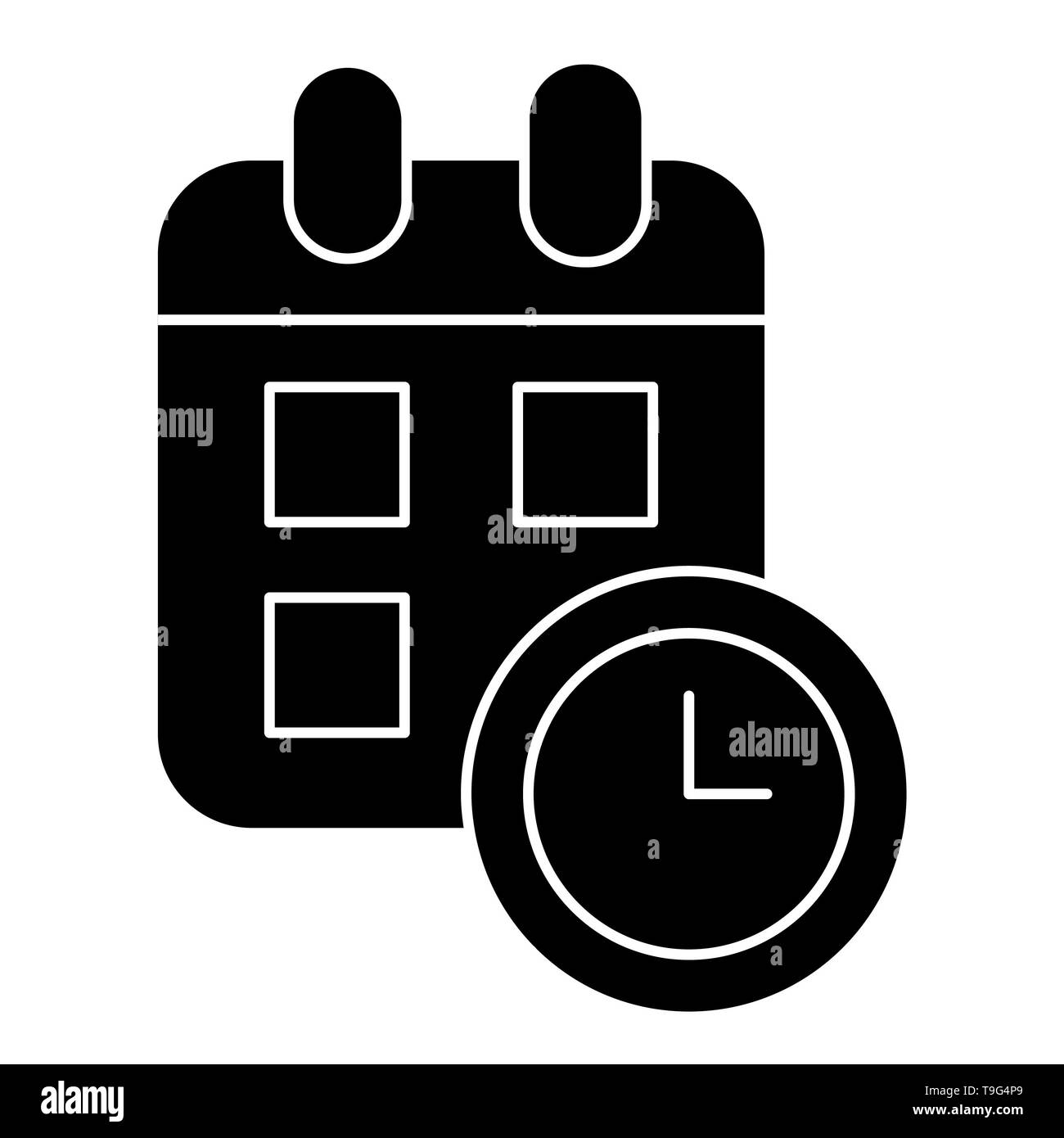 L'icône Calendrier, Vector illustration, les contours Banque D'Images
