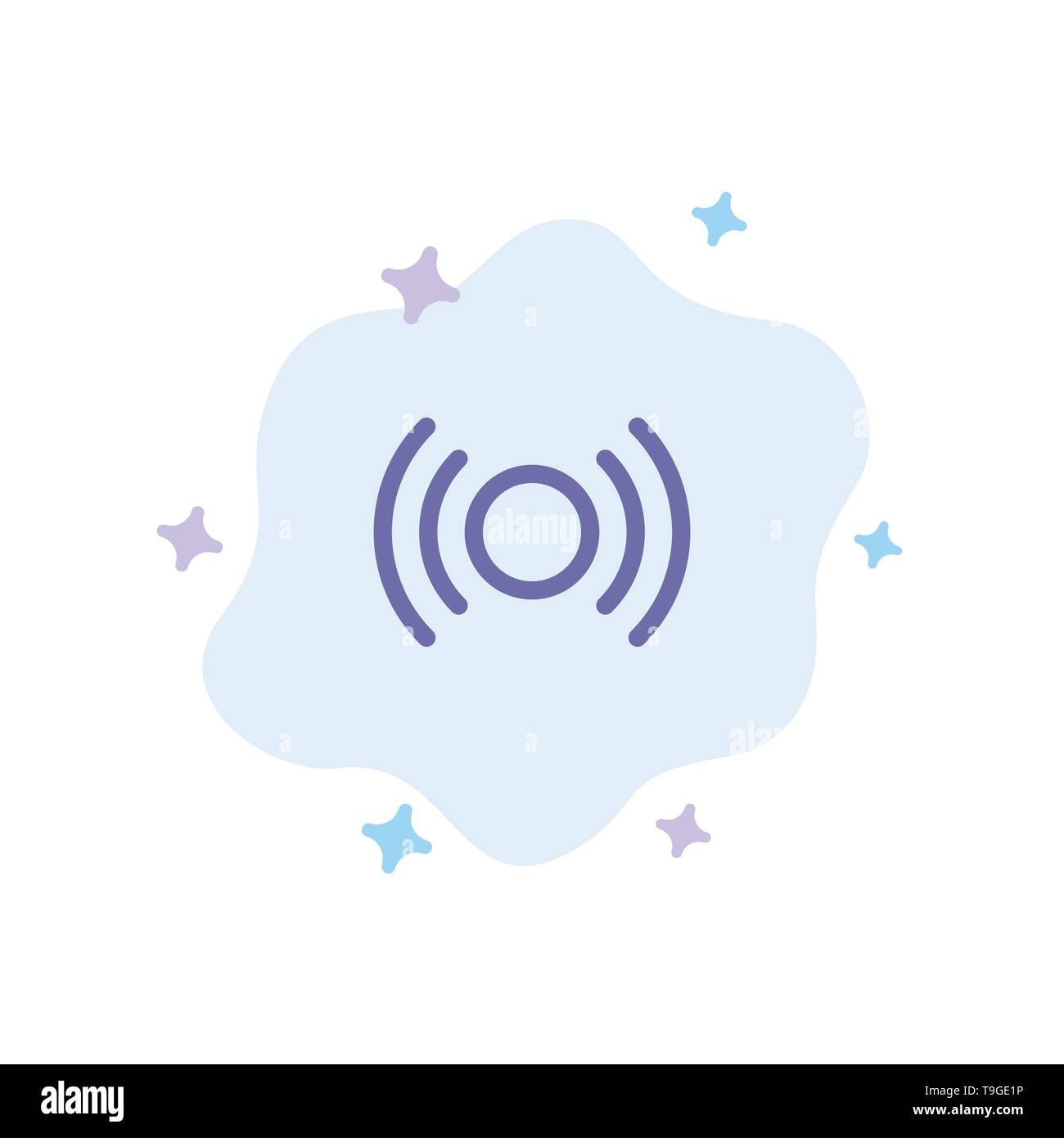 Basic, essentiel, Signal, Ui, Ux icône bleue sur fond de nuage abstrait Illustration de Vecteur