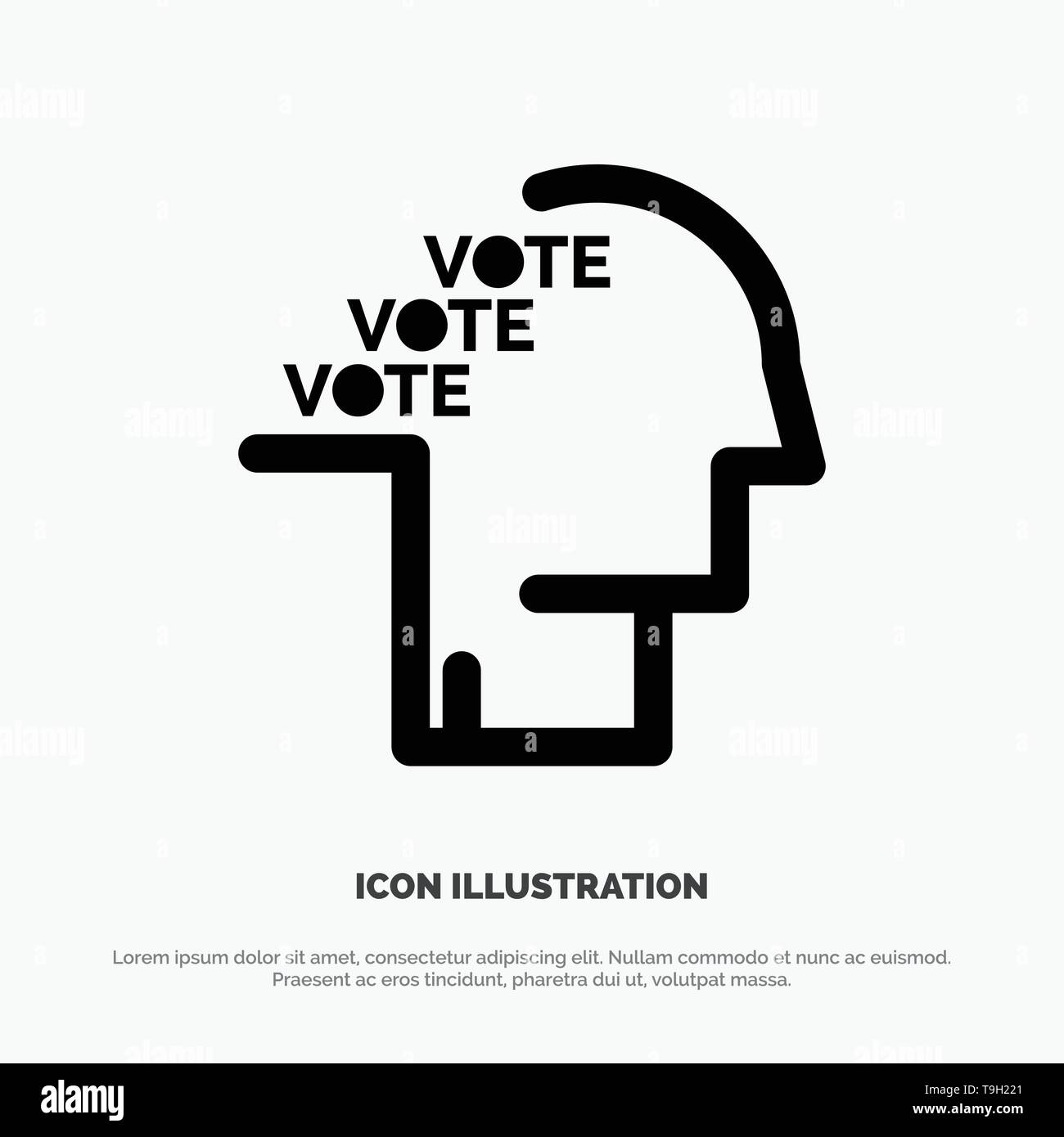 Scrutin, élections, référendum, sondage, Glyphe solide Discours vecteur icône Illustration de Vecteur