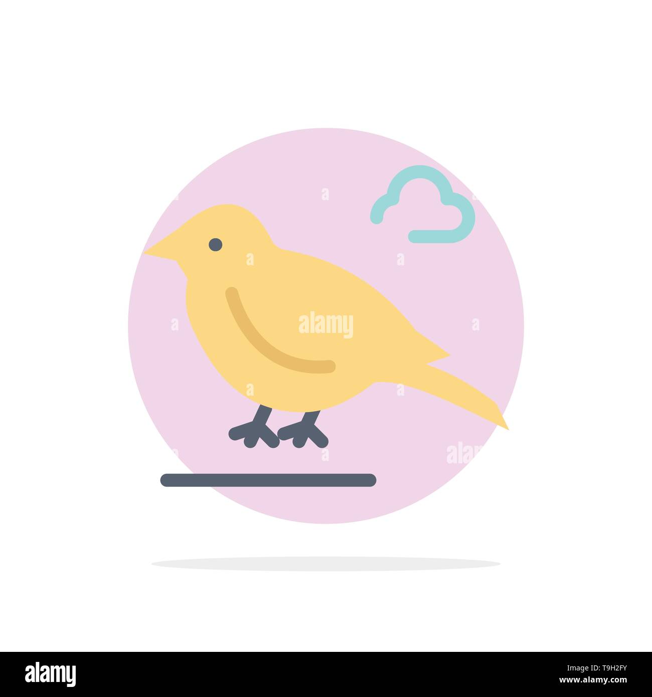 Bird, britannique, petite, Sparrow Abstract Circle Background Télévision Icône Couleur Illustration de Vecteur