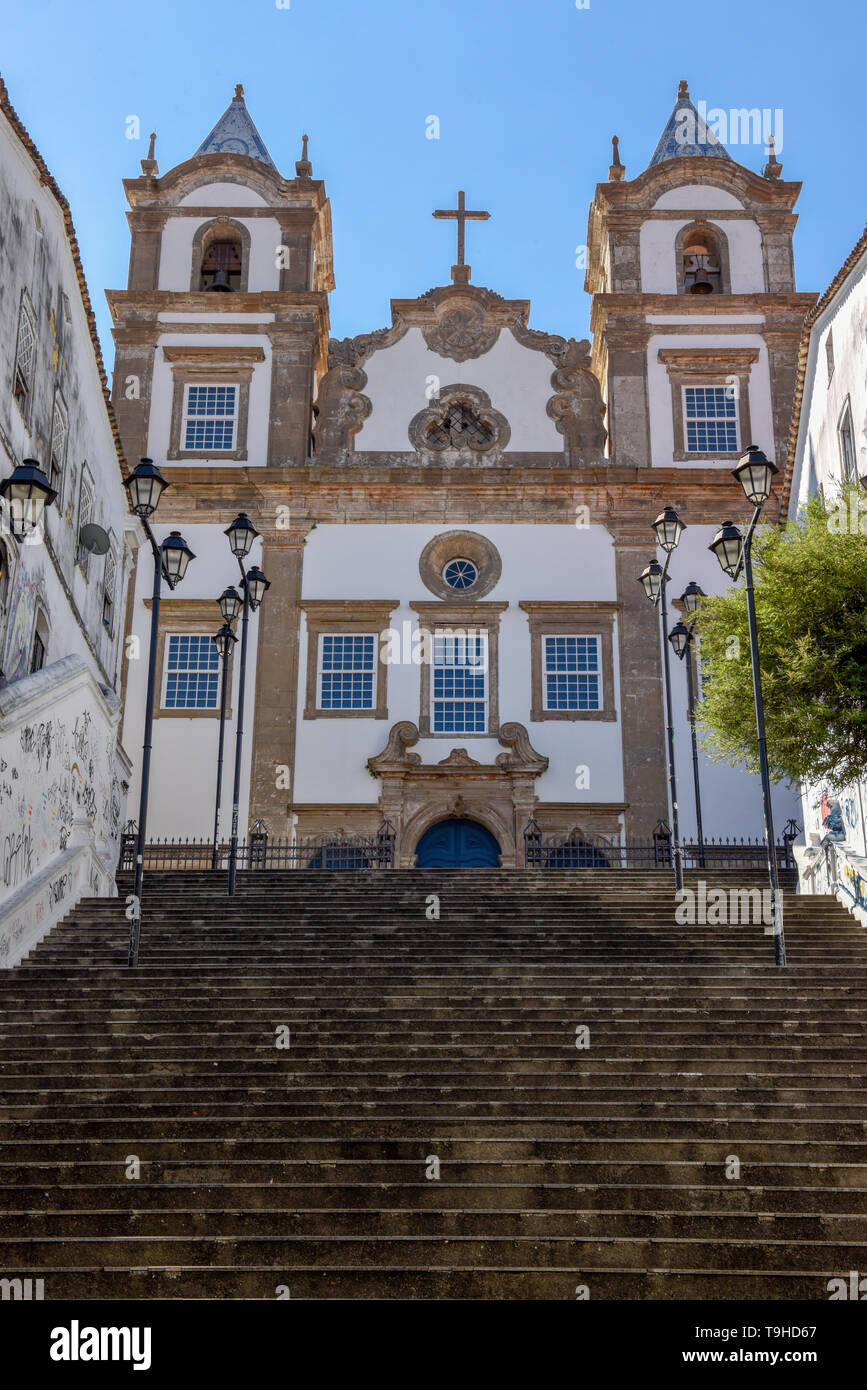 Église de Santa Barbara sur le Pelourinho à Salvador de Bahia au Brésil Banque D'Images