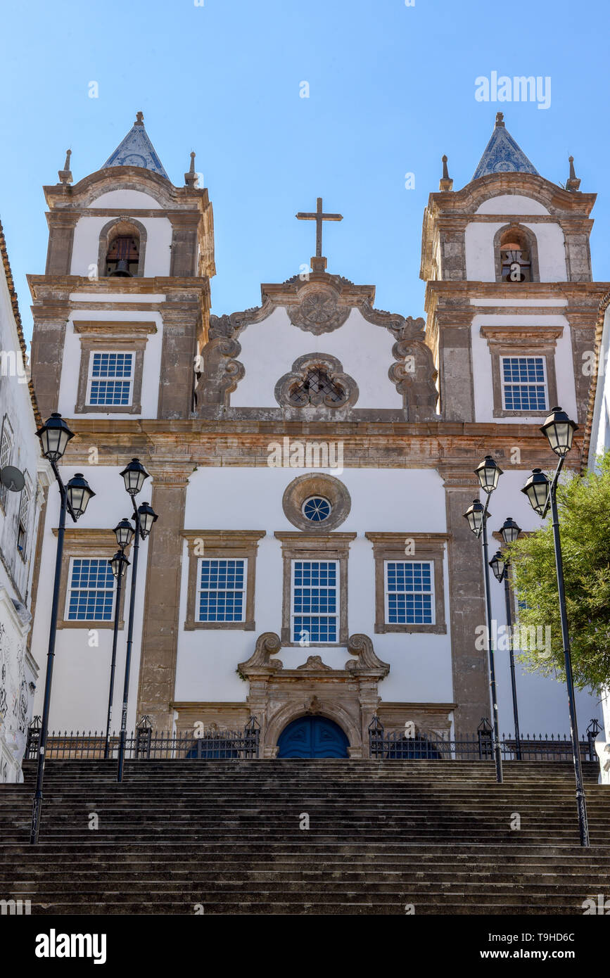 Église de Santa Barbara sur le Pelourinho à Salvador de Bahia au Brésil Banque D'Images