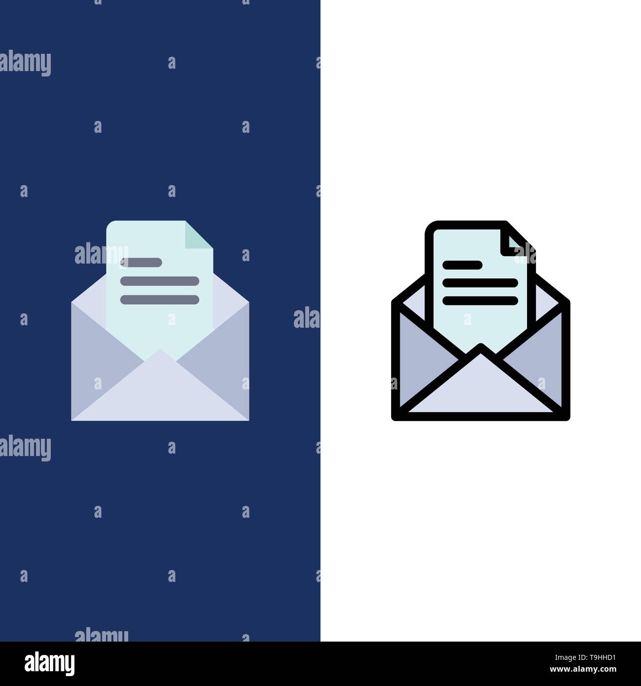 Texte, Mail, Office, crayon d'icônes. Télévision et ligne rempli Icon Set vector Blue Background Illustration de Vecteur