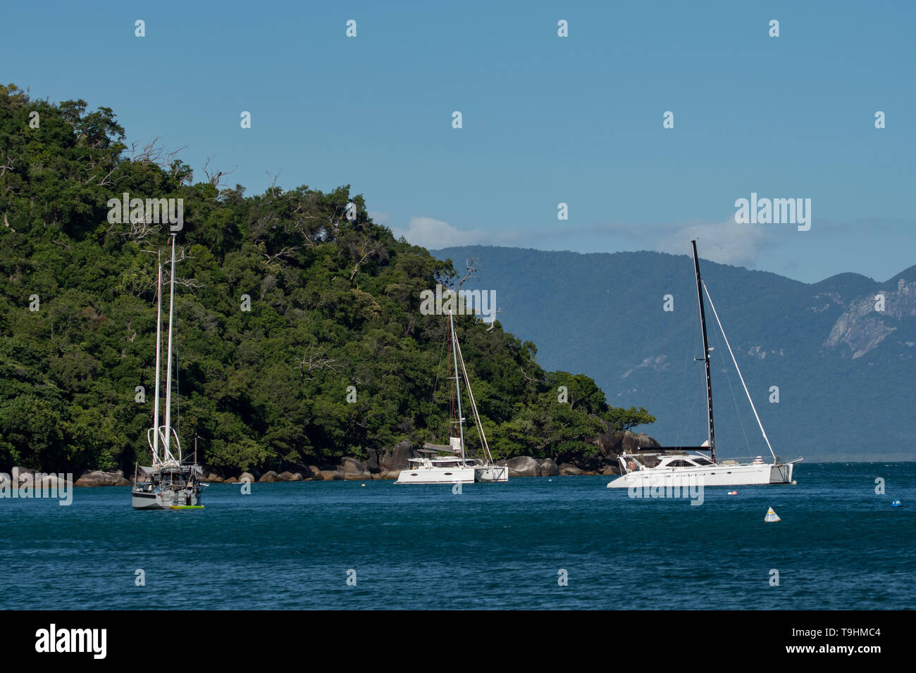 L'île de Fitzroy yachts au Queensland, Banque D'Images