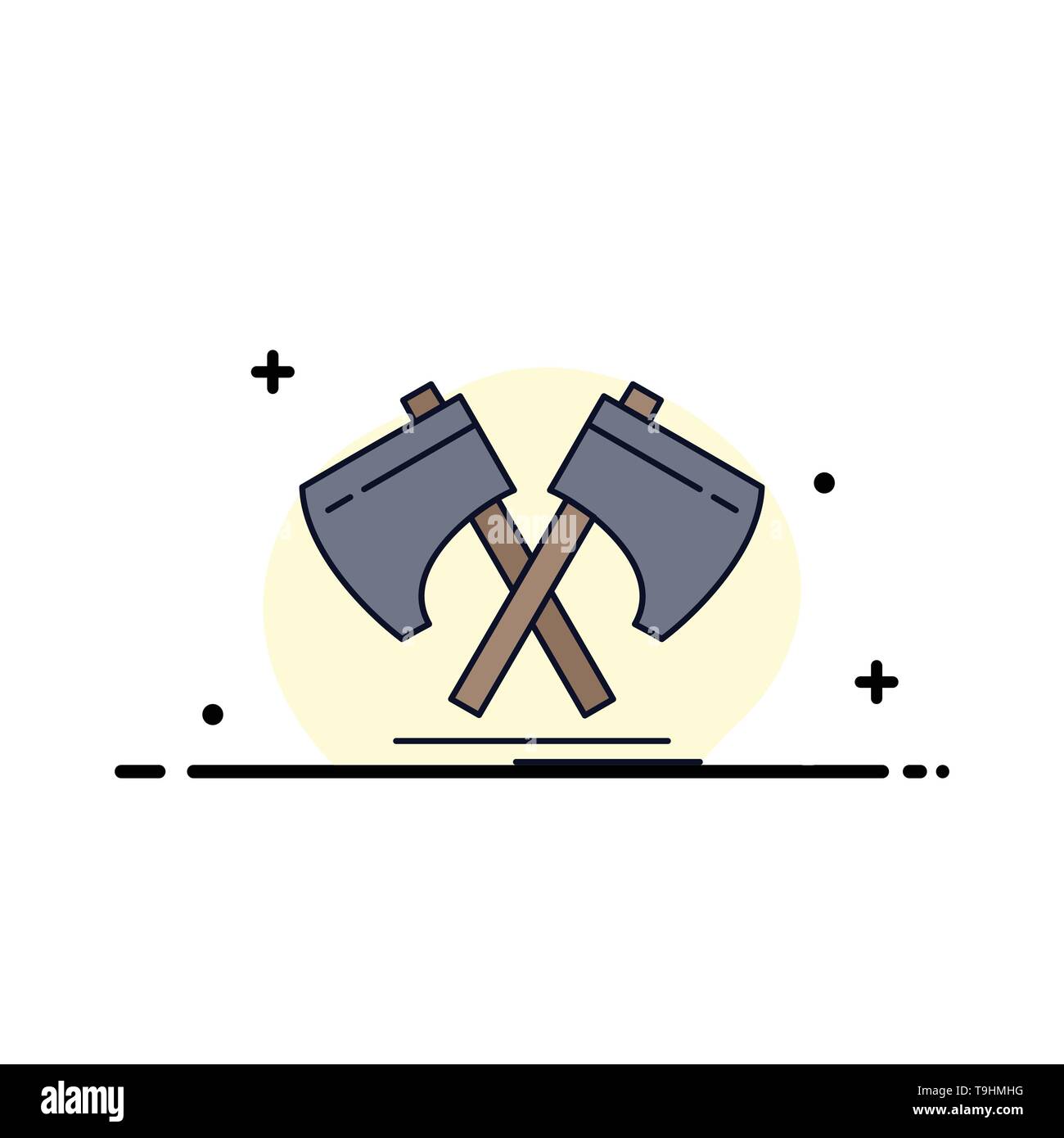 Hache, hache, couteau, outil, vecteur Icône Couleur Télévision viking Illustration de Vecteur
