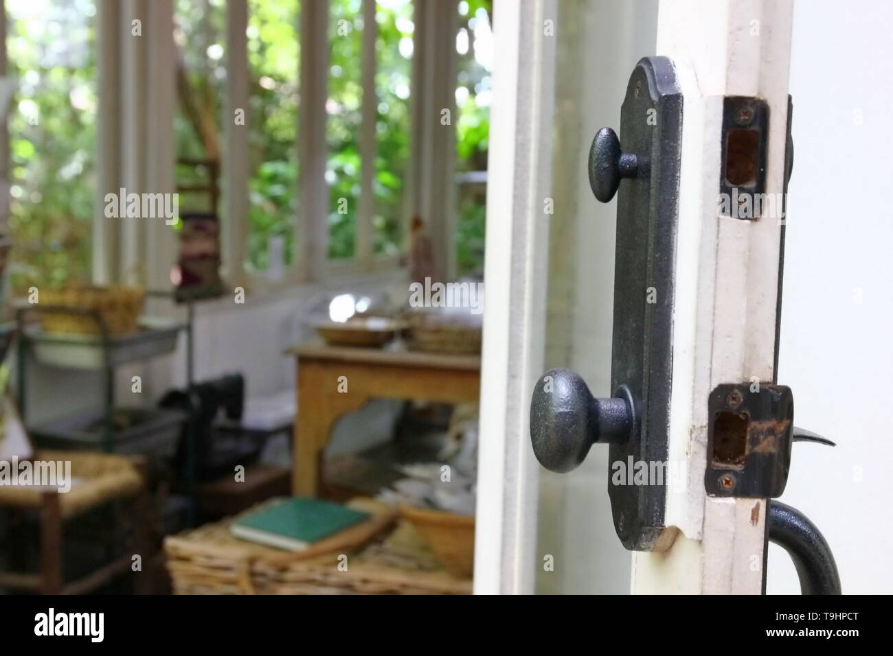 Poignées de porte vintage,bouton de porte Banque D'Images