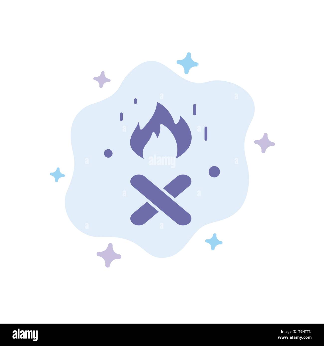 Fire, Fire Place, Canada Résumé icône bleue sur fond de nuage Illustration de Vecteur