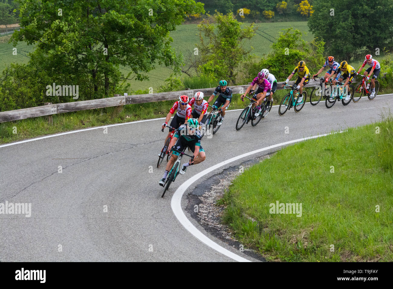 PESARO ITALIE - 19 MAI 2019 : Vue sur Tour d'Italie (étape de 102 ème édition du Giro d'Italia Banque D'Images