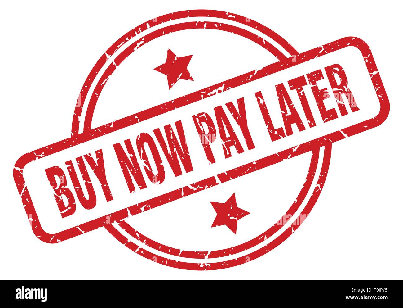Achetez maintenant, payez plus tard tour grunge stamp isolés Illustration de Vecteur